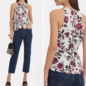 A.L.C. silk floral tiered tank top, size M